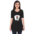 Female Maternity Dress | Regular Fit | Bio-Washed Cotton Blend | Double Stitched Seam | Women | Personalized | DTF | Typographic | Motivation | Everyday | Uplifting - front - Black - mockup 1