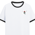 Ringer T-shirt | Unisex | DTG Print | Contrast Trim | Men's, Women's | Personalized | DTG | Brush Stroke | Self-Empowerment | Self-purchase | Empowering - left pocket - Black White - mockup 3