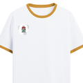 Ringer T-shirt | Unisex | DTG Print | Contrast Trim | Men's, Women's | Personalized | DTG | Brush Stroke | Self-Empowerment | Self-purchase | Empowering - right pocket - Mustard yellow off white - mockup 4