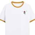 Ringer T-shirt | Unisex Regular Fit | 100% Cotton DTF/DTG | Contrast Rib Neck Bio Washed Pre-Shrunk | Adults | Personalized | DTF | Brush Stroke | Self-Empowerment | Self-purchase | Empowering - left pocket - Mustard yellow off white - mockup 3