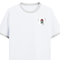 Ringer T-shirt | Unisex Regular Fit | 100% Cotton DTF/DTG | Contrast Rib Neck Bio Washed Pre-Shrunk | Adults | Personalized | DTF | Brush Stroke | Self-Empowerment | Self-purchase | Empowering - left pocket - White Black - mockup 3