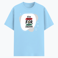 Cotton Stretch T-Shirt | Unisex Adult | 95% Cotton 5% Spandex Blend | 240 GSM, Breathable, Flexible | DTF Print Ready | Personalized | DTF | Brush Stroke | Self-Empowerment | Self-purchase | Empowering - front - Baby Blue - mockup 1