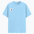 Cotton Stretch T-Shirt | Unisex Adult | 95% Cotton 5% Spandex Blend | 240 GSM, Breathable, Flexible | DTF Print Ready | Personalized | DTF | Brush Stroke | Self-Empowerment | Self-purchase | Empowering - right pocket - Baby Blue - mockup 4