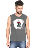 Men's Sleeveless T-Shirt | Regular Fit | 180 GSM Bio-Washed Cotton | Pre-Shrunk, Double Stitched | Men | Personalized | DTF | Brush Stroke | Self-Empowerment | Self-purchase | Empowering - front - Charcoal Melange - mockup 1