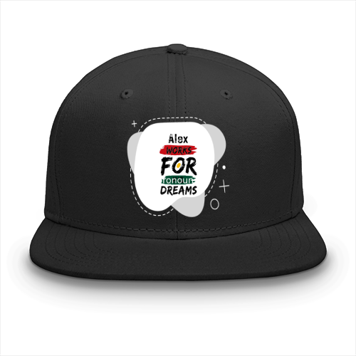 Classic Snapback Cap | Adjustable One-Size | Heavy Cotton DTG Printed | Flat Brim Structured | Unisex Adults | Personalized | DTG | Brush Stroke | Self-Empowerment | Self-purchase | Empowering - front - Black - mockup 1
