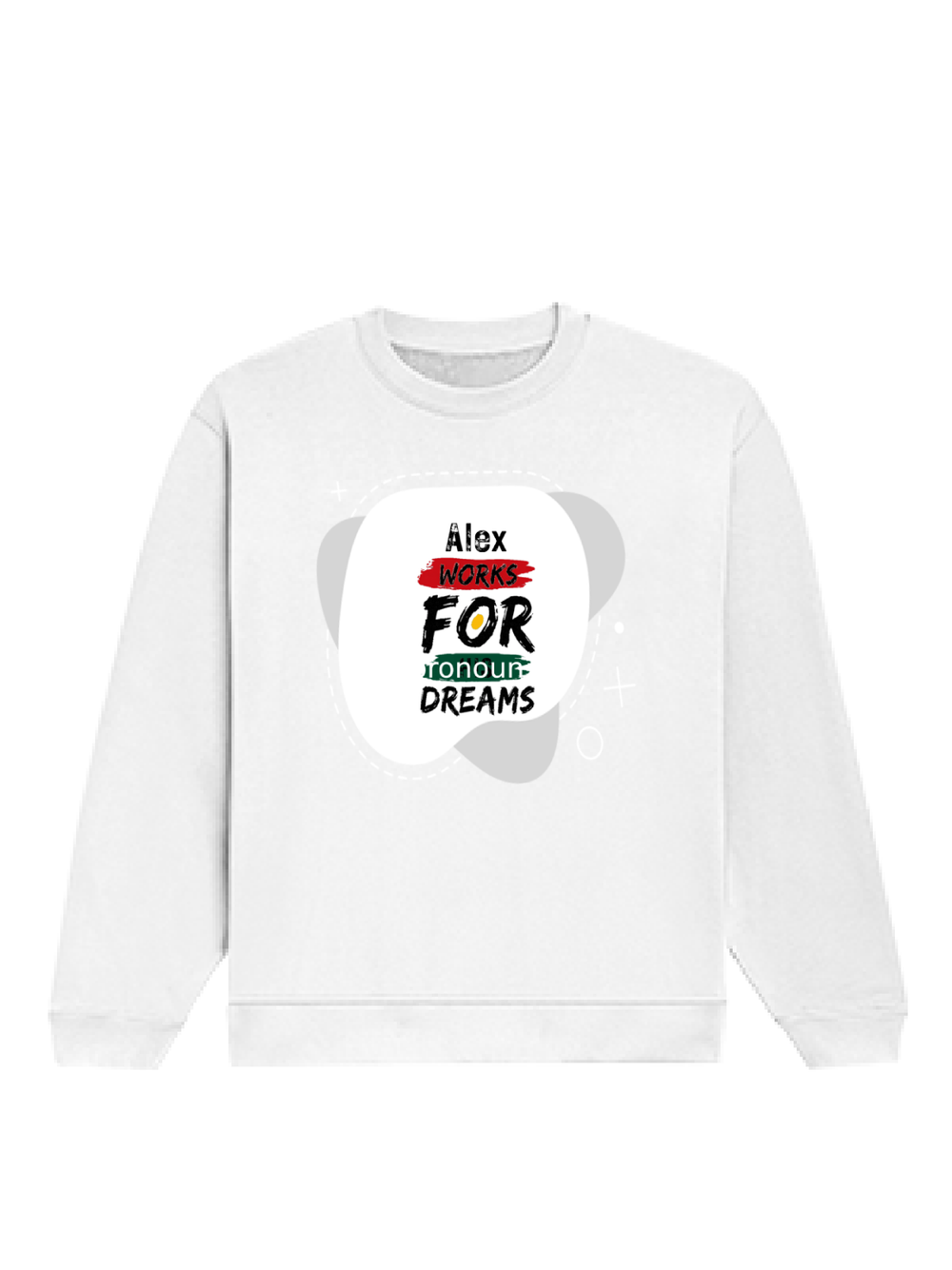 Oversized Sweatshirt | Roomy Relaxed Fit | 400 GSM Cotton Blend | Pre-Shrunk Drop Shoulder | Unisex Adult | Personalized | DTG | Brush Stroke | Self-Empowerment | Self-purchase | Empowering - front - White - mockup 1