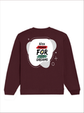 Oversized Sweatshirt | Roomy Relaxed Fit | 400 GSM Cotton Blend | Pre-Shrunk Drop Shoulder | Unisex Adult | Personalized | DTG | Brush Stroke | Self-Empowerment | Self-purchase | Empowering - back - Maroon - mockup 2