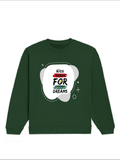 Oversized Sweatshirt | Roomy Relaxed Fit | 400 GSM Cotton Blend | Pre-Shrunk Drop Shoulder | Unisex Adult | Personalized | DTF | Brush Stroke | Self-Empowerment | Self-purchase | Empowering - front - Bottle Green - mockup 1