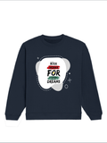 Oversized Sweatshirt | Roomy Relaxed Fit | 400 GSM Cotton Blend | Pre-Shrunk Drop Shoulder | Unisex Adult | Personalized | DTF | Brush Stroke | Self-Empowerment | Self-purchase | Empowering - front - Navy Blue - mockup 1