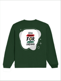Oversized Sweatshirt | Roomy Relaxed Fit | 400 GSM Cotton Blend | Pre-Shrunk Drop Shoulder | Unisex Adult | Personalized | DTF | Brush Stroke | Self-Empowerment | Self-purchase | Empowering - back - Bottle Green - mockup 2