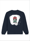 Oversized Sweatshirt | Roomy Relaxed Fit | 400 GSM Cotton Blend | Pre-Shrunk Drop Shoulder | Unisex Adult | Personalized | DTF | Brush Stroke | Self-Empowerment | Self-purchase | Empowering - back - Navy Blue - mockup 2