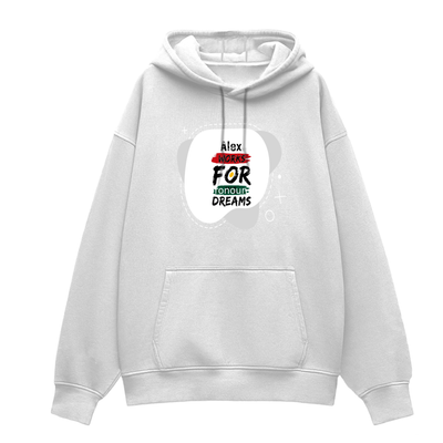 Oversized Hoodie | Relaxed Fit, Drop-Shoulder | 400 GSM Fabric | Warm, Durable | Unisex | Personalized | DTF | Brush Stroke | Self-Empowerment | Self-purchase | Empowering - front - White - mockup 1