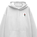 Oversized Hoodie | Relaxed Fit, Drop-Shoulder | 400 GSM Fabric | Warm, Durable | Unisex | Personalized | DTF | Brush Stroke | Self-Empowerment | Self-purchase | Empowering - left pocket - White - mockup 3