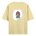 Oversized Standard T-Shirt | Unisex Oversized Fit | 180 GSM 100% Super Combed Cotton | DTF Print | Soft & Durable | Personalized | DTF | Brush Stroke | Self-Empowerment | Self-purchase | Empowering - back - Beige - mockup 2