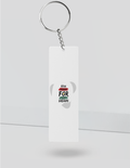 Keychain | Rectangle, Square, Slim Options | Acrylic UV Printed | Fade-Proof, Glossy Finish | Unisex | Personalized | Brush Stroke | Self-Empowerment | Self-purchase | Empowering - front_Slim - Slim - White - mockup 5