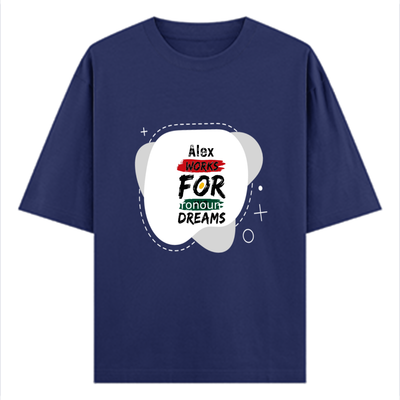 Oversized Classic T-Shirt | Unisex Oversized Fit | 100% Super-Combed Cotton | Pre-Shrunk & Ribbed Neck | Adults | Personalized | DTG | Brush Stroke | Self-Empowerment | Self-purchase | Empowering - front - Royal Blue - mockup 1