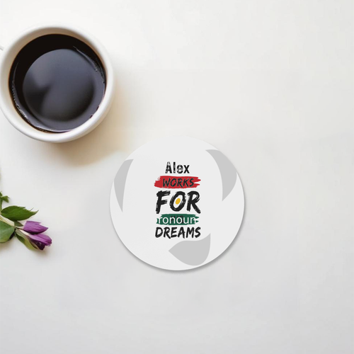 Acrylic Coaster | Standard | Durable Acrylic | UV Printed | Glossy Finish | Fade-Proof | Unisex | Personalized | Brush Stroke | Self-Empowerment | Self-purchase | Empowering - front - Circle - White - mockup 1