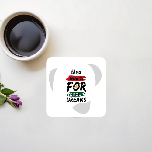 Acrylic Coaster | Standard | Durable Acrylic | UV Printed | Glossy Finish | Fade-Proof | Unisex | Personalized | Brush Stroke | Self-Empowerment | Self-purchase | Empowering - front_2 - Square - White - mockup 2