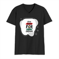Men's V-Neck T-Shirt | Regular Fit | 180 GSM Bio-Washed Cotton | DTG Print | Durable | Personalized | DTG | Brush Stroke | Self-Empowerment | Self-purchase | Empowering - front - Black - mockup 1