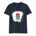 Men's V-Neck T-Shirt | Regular Fit | 180 GSM Bio-Washed Cotton | DTG Print | Durable | Personalized | DTG | Brush Stroke | Self-Empowerment | Self-purchase | Empowering - front - Navy Blue - mockup 1