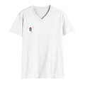 Men's V-Neck T-Shirt | Regular Fit | 180 GSM Bio-Washed Cotton | DTG Print | Durable | Personalized | DTG | Brush Stroke | Self-Empowerment | Self-purchase | Empowering - right pocket - White - mockup 4