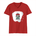 Male V Neck T-Shirt | Regular Fit | 180 GSM Bio-Washed Cotton | DTF Print | Double Stitched, Pre-Shrunk | Men | Personalized | DTF | Brush Stroke | Self-Empowerment | Self-purchase | Empowering - front - Red - mockup 1