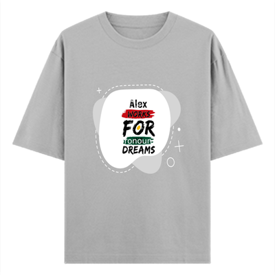 Oversized Classic T-Shirt | Unisex Fit | 100% Super-Combed Cotton | Pre-Shrunk, Double-Stitched | Adults | Personalized | DTF | Brush Stroke | Self-Empowerment | Self-purchase | Empowering - front - Grey Melange - mockup 1