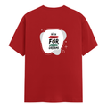 Classic Crew T-Shirt | Men's Regular Fit | 180 GSM Bio-Washed Cotton | DTG Print Ready | Double-Stitched & Ribbed Neck | Personalized | DTG | Brush Stroke | Self-Empowerment | Self-purchase | Empowering - back - Red - mockup 2
