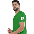 Classic Crew T-Shirt | Men's Regular Fit | 180 GSM Bio-Washed Cotton | DTG Print Ready | Double-Stitched & Ribbed Neck | Personalized | DTG | Brush Stroke | Self-Empowerment | Self-purchase | Empowering - left sleeve - Flag Green - mockup 5
