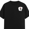 Female Classic Crew T-Shirt | Women's Regular Fit | 180 GSM Bio-Washed Cotton | Double Stitched, Pre-Shrunk | Personalized | DTG | Brush Stroke | Self-Empowerment | Self-purchase | Empowering - left pocket - Black - mockup 3