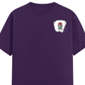Female Classic Crew T-Shirt | Women's Regular Fit | 180 GSM Bio-Washed Cotton | Double Stitched, Pre-Shrunk | Personalized | DTG | Brush Stroke | Self-Empowerment | Self-purchase | Empowering - left pocket - Purple - mockup 3