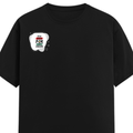 Female Classic Crew T-Shirt | Women's Regular Fit | 180 GSM Bio-Washed Cotton | Double Stitched, Pre-Shrunk | Personalized | DTG | Brush Stroke | Self-Empowerment | Self-purchase | Empowering - right pocket - Black - mockup 4