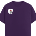 Female Classic Crew T-Shirt | Women's Regular Fit | 180 GSM Bio-Washed Cotton | Double Stitched, Pre-Shrunk | Personalized | DTG | Brush Stroke | Self-Empowerment | Self-purchase | Empowering - right pocket - Purple - mockup 4