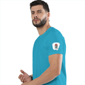 Female Classic Crew T-Shirt | Women's Regular Fit | 180 GSM Bio-Washed Cotton | Double Stitched, Pre-Shrunk | Personalized | DTG | Brush Stroke | Self-Empowerment | Self-purchase | Empowering - left sleeve - SkyBlue - mockup 5