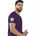 Female Classic Crew T-Shirt | Women's Regular Fit | 180 GSM Bio-Washed Cotton | Double Stitched, Pre-Shrunk | Personalized | DTG | Brush Stroke | Self-Empowerment | Self-purchase | Empowering - right sleeve - Purple - mockup 6