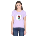 Women's Classic Crew T-Shirt | Regular Fit | 180 GSM Bio-Washed Cotton | DTF Print Ready | Double Stitched, Pre-Shrunk | Personalized | DTF | Brush Stroke | Self-Empowerment | Self-purchase | Empowering - front - Lavender - mockup 1