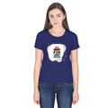 Women's Classic Crew T-Shirt | Regular Fit | 180 GSM Bio-Washed Cotton | DTF Print Ready | Double Stitched, Pre-Shrunk | Personalized | DTF | Brush Stroke | Self-Empowerment | Self-purchase | Empowering - front - Royal Blue - mockup 1