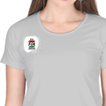 Women's Classic Crew T-Shirt | Regular Fit | 180 GSM Bio-Washed Cotton | DTF Print Ready | Double Stitched, Pre-Shrunk | Personalized | DTF | Brush Stroke | Self-Empowerment | Self-purchase | Empowering - right pocket - Grey Melange - mockup 4