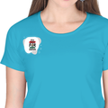 Women's Classic Crew T-Shirt | Regular Fit | 180 GSM Bio-Washed Cotton | DTF Print Ready | Double Stitched, Pre-Shrunk | Personalized | DTF | Brush Stroke | Self-Empowerment | Self-purchase | Empowering - right pocket - SkyBlue - mockup 4