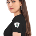 Women's Classic Crew T-Shirt | Regular Fit | 180 GSM Bio-Washed Cotton | DTF Print Ready | Double Stitched, Pre-Shrunk | Personalized | DTF | Brush Stroke | Self-Empowerment | Self-purchase | Empowering - left sleeve - Black - mockup 5