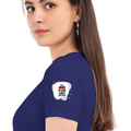 Women's Classic Crew T-Shirt | Regular Fit | 180 GSM Bio-Washed Cotton | DTF Print Ready | Double Stitched, Pre-Shrunk | Personalized | DTF | Brush Stroke | Self-Empowerment | Self-purchase | Empowering - left sleeve - Royal Blue - mockup 5