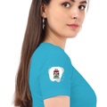 Women's Classic Crew T-Shirt | Regular Fit | 180 GSM Bio-Washed Cotton | DTF Print Ready | Double Stitched, Pre-Shrunk | Personalized | DTF | Brush Stroke | Self-Empowerment | Self-purchase | Empowering - right sleeve - SkyBlue - mockup 6