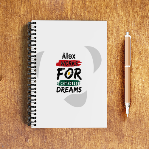 NotePad | A5 Size | Digital Print | 120 Pages | Unisex | Personalized | Brush Stroke | Self-Empowerment | Self-purchase | Empowering - front - White - mockup 1