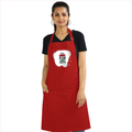 Apron | Onesize Unisex Adult | Cotton DTG Printed | Pockets & Adjustable Straps | Personalized | DTG | Brush Stroke | Self-Empowerment | Self-purchase | Empowering - front - Red - mockup 1