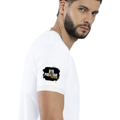 Ringer T-shirt | Unisex | DTG Print | Contrast Trim | Men's, Women's | Personalized | DTG | Bold Typography | Positivity | Self-expression | Everyday | Positive | Positive Vibes - right sleeve - White Black - mockup 6