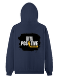 Pullover Hoodie | Unisex Regular Fit | Tri-Layer Cotton Blend | DTG Print Ready | Adults | Personalized | DTG | Bold Typography | Positivity | Self-expression | Everyday | Positive | Positive Vibes - back - Navy Blue - mockup 2