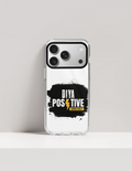 Hard Clear Case | iPhone | TPU Sides & PC Back | Detachable Camera Protector, Scratch-Proof | Unisex | Personalized | Bold Typography | Positivity | Self-expression | Everyday | Positive | Positive Vibes - front_17 Pro - 17 Pro - mockup 2