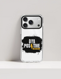 Hard Clear Case | iPhone | TPU Sides & PC Back | Detachable Camera Protector, Scratch-Proof | Unisex | Personalized | Bold Typography | Positivity | Self-expression | Everyday | Positive | Positive Vibes - front_17 Pro Max - 17 Pro Max - mockup 3