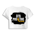 Female Baby Tee | Cropped Fit, Gen Z | 95% Cotton 5% Spandex, DTG | Stretchable, Breathable, Pre-Shrunk | Women | Personalized | DTG | Bold Typography | Positivity | Self-expression | Everyday | Positive | Positive Vibes - back - White - mockup 2