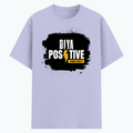 Cotton Stretch T-Shirt | Unisex Adult | 95% Cotton 5% Spandex Blend | 240 GSM, Breathable, Flexible | DTF Print Ready | Personalized | DTF | Bold Typography | Positivity | Self-expression | Everyday | Positive | Positive Vibes - front - Lavender - mockup 1
